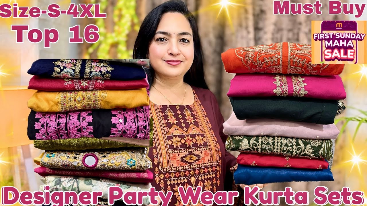 😍Meesho Party wear kurta Dupatta Sets Haul Starting 710/-😍Embroidered/Sequence/Mirror Work #meesho 