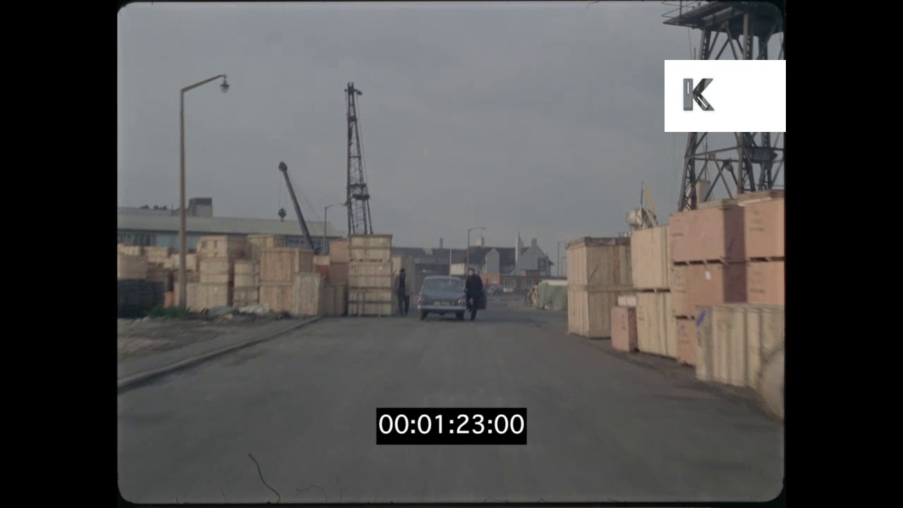 1960s Drive Around London Docklands, Shipyard, 35mm