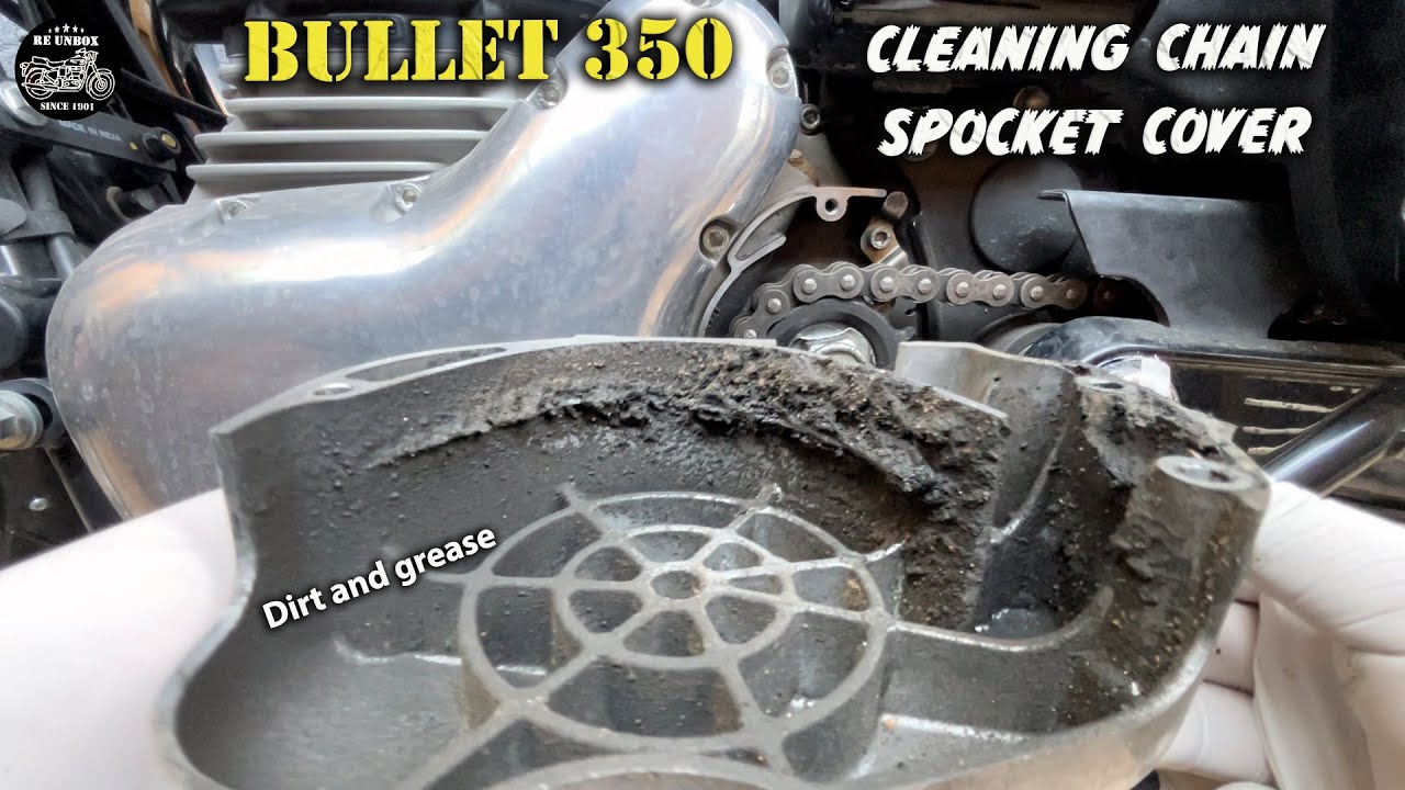 How to clean and Open  front Chain Sprocket Cover in New Bullet 350 J Series Engine