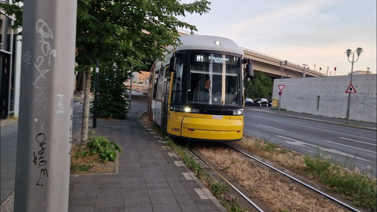 Tram Berlin | Mitfahrt in der M1 von Clara-Jaschke-Straße bis U Rosenthaler Platz im F8Z 9014-B