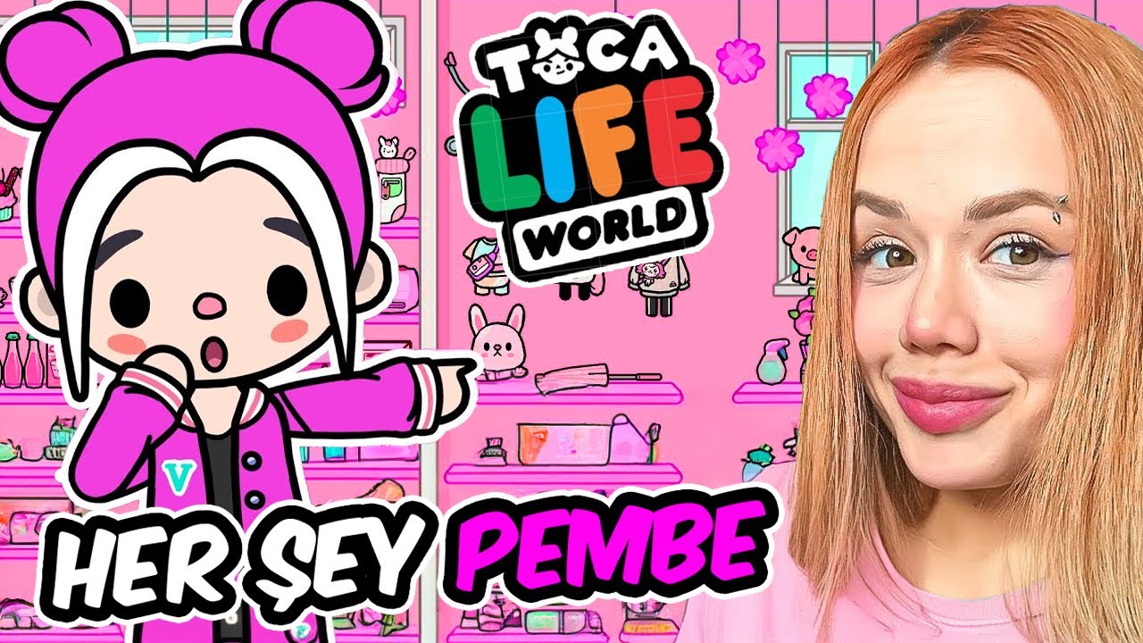 24 Saat Boyunca Herşey Pembe !? - Toca Life World @GamzeKarta