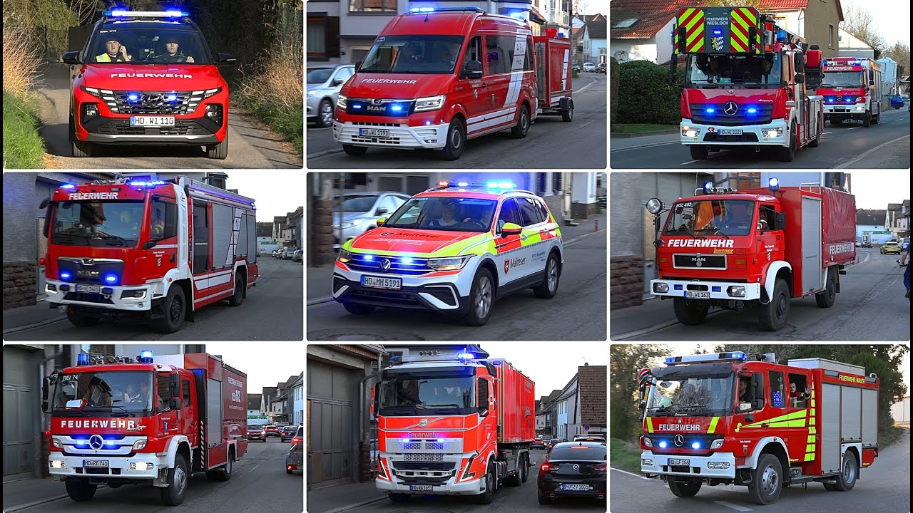 [F3 Scheunenbrand während Großübung 🤯🔥] ● GROßBRAND in WIESLOCH ● EINSATZFAHRTEN diverser HiOrg 🚒⚠️🚑