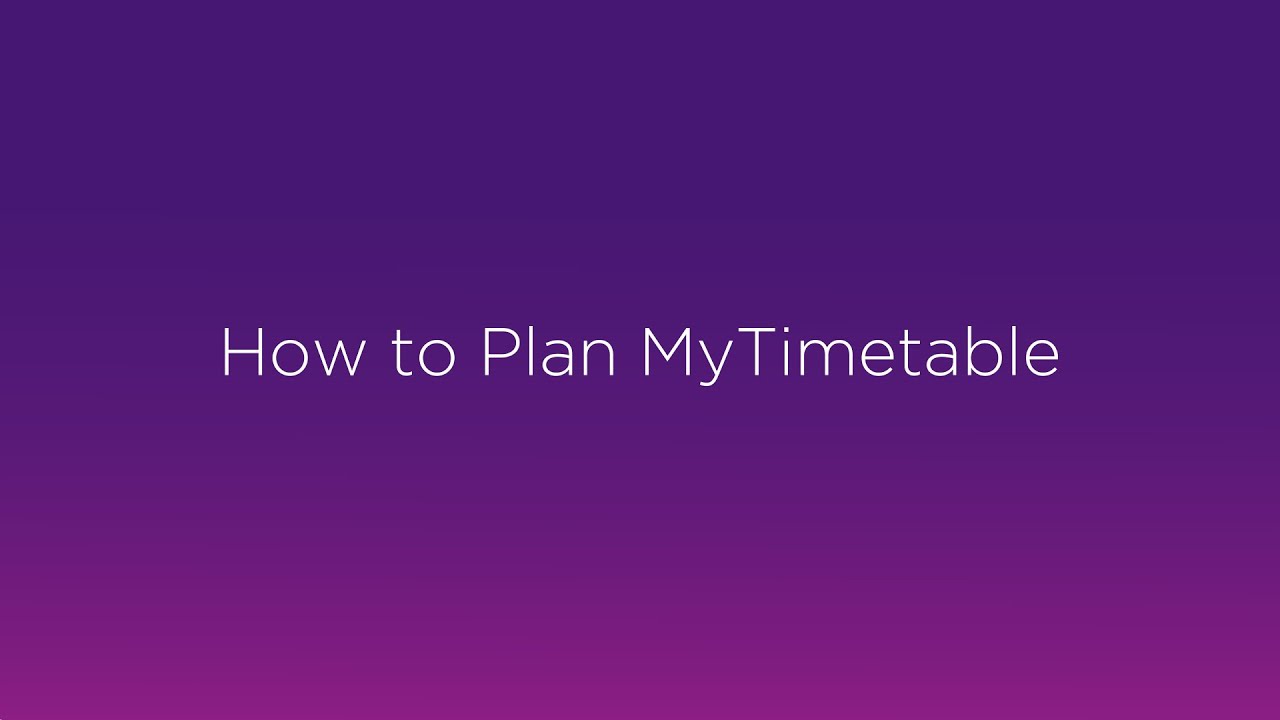 How to Plan MyTimetable (Allocate+)