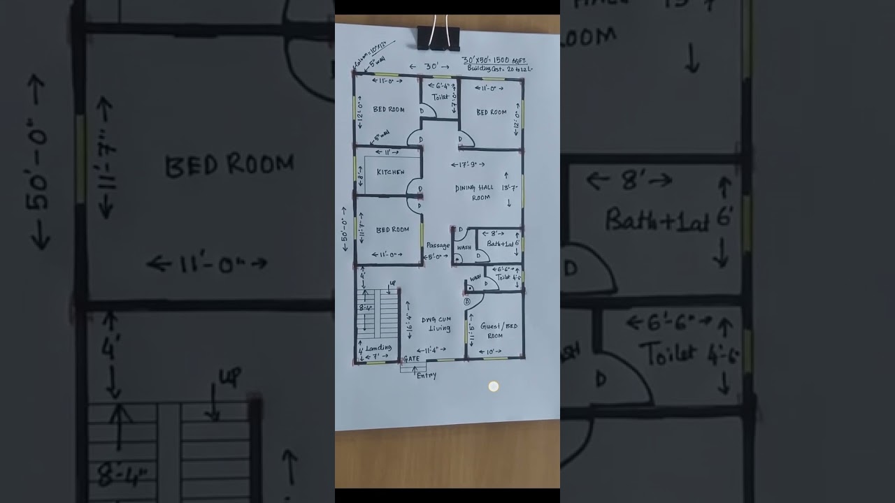 30&times;50 #House plan# 1500 square feet # 4 bedroom plan# best house plan #