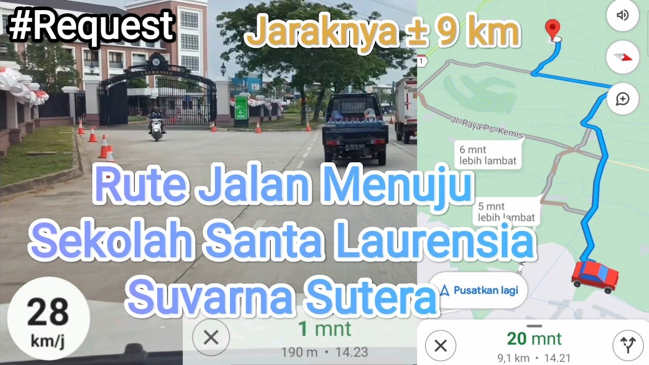 Rute Jalan Menuju Sekolah Santa Laurensia Suvarna Sutera dari Puri Jaya | Car Vlog.
