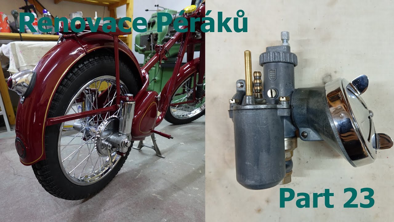 Renovace motocyklů Jawa 250 Pérák a Jawa 350 Pérák part 23 zadní brzda, karburátor, filtr vzduchu