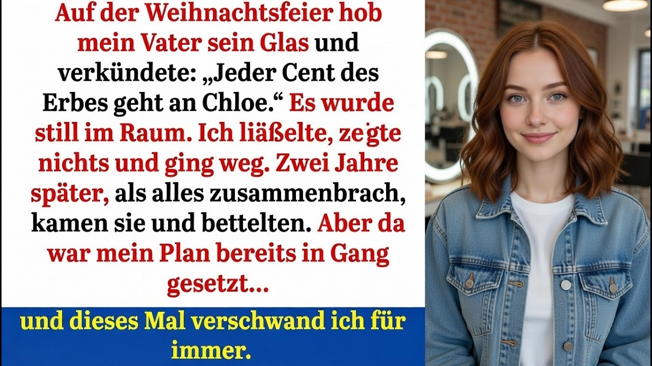 Auf der Weihnachtsfeier enterbt – zwei Jahre später standen sie bettelnd vor mir
