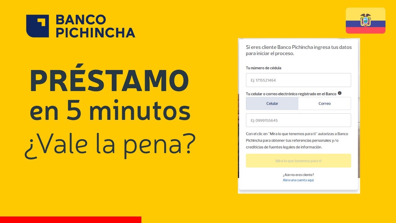 Pr&eacute;stamos en l&iacute;nea en 5 minutos y sin garante 💸 Banco Pichincha - ACTUALIZADO