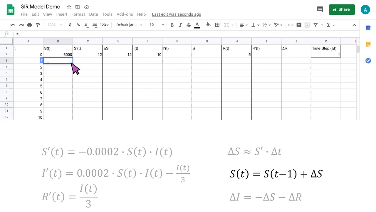 Euler's Method Part 3: Spreadsheet Techniques for Euler's Method