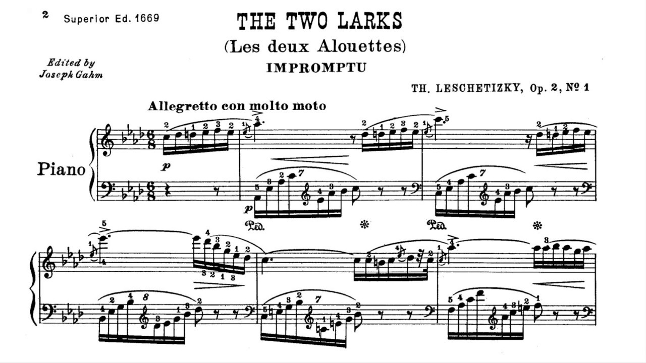 Leschetizky: Les Deux Alouettes (Two Larks) - Op. 2 No. 1