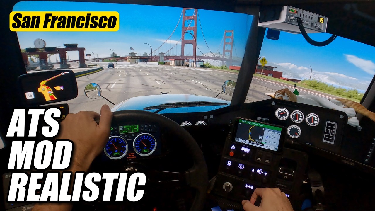 American Truck Simulator - Golden Gate Bridge Realistic Onboard Triple Screen