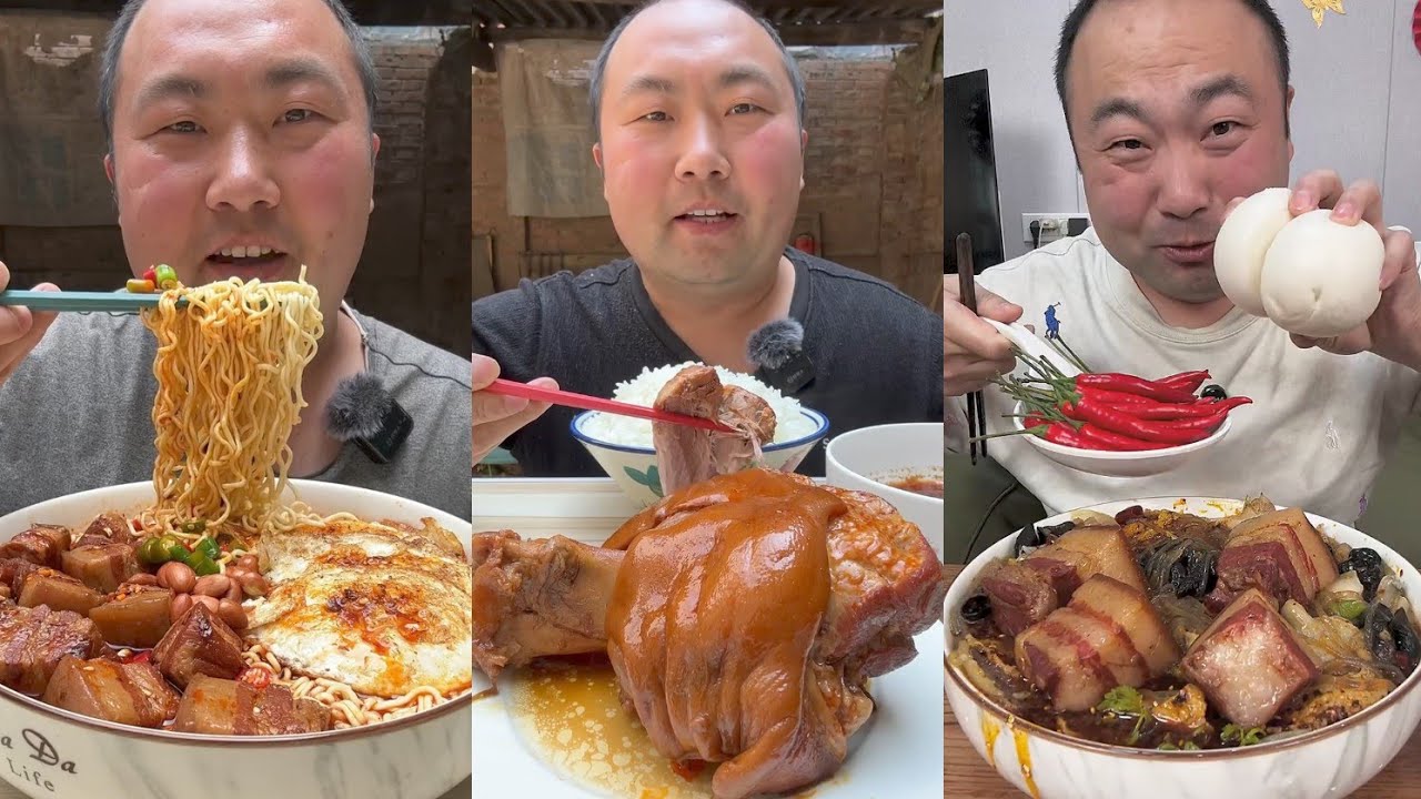 Mukbang # Part 182: Eat Sea Conch pig brain 🧠 belly pork bone head pig. #mukbang #pork #delicious 