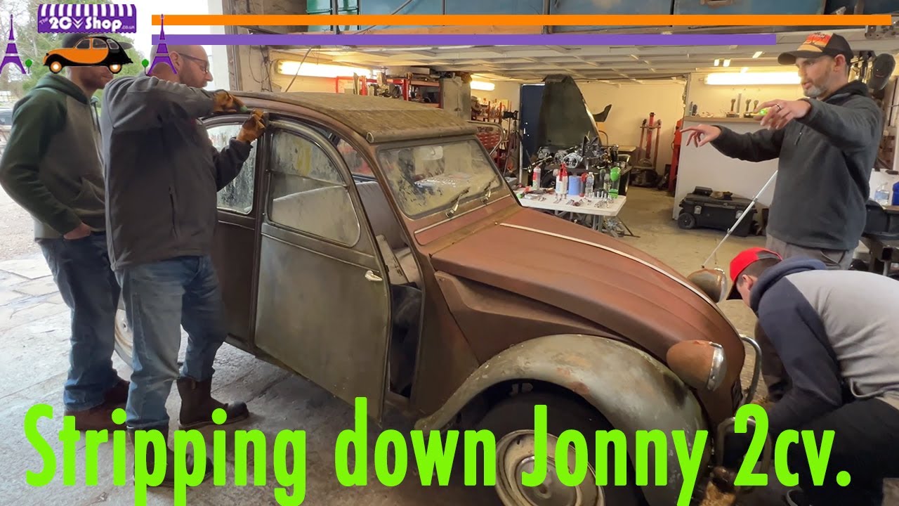 Part 2,  stripping down Jonny Smith 2cv, from the late brake show.
