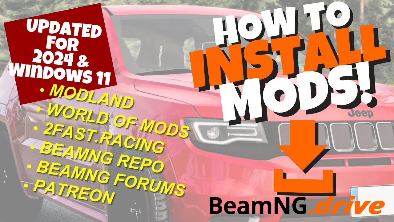 Beamng Drive Tutorial Download Mods 2024 - Modland WorldofMods Patreon and more!