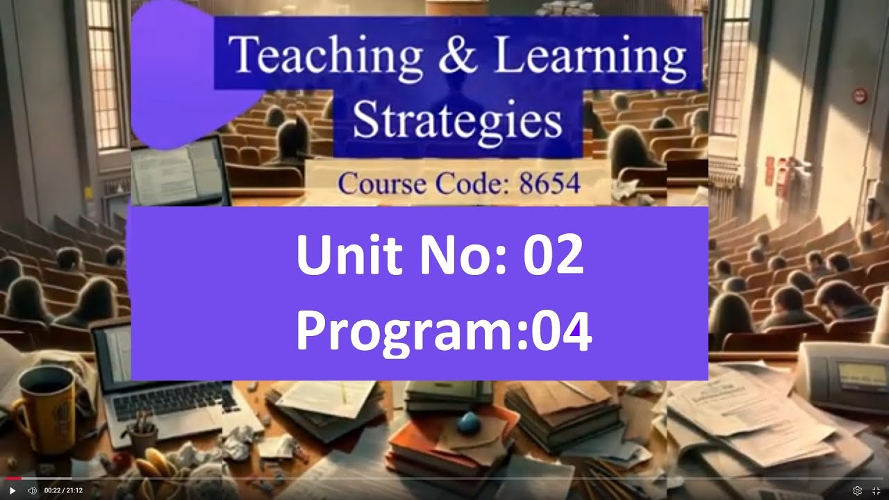Teaching and Learning Strategies | 8654 | Program 4 | Developing Learning Objectives | AIOU