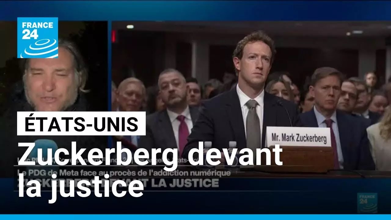 États-Unis : Mark Zuckerberg devant la justice au procès de l'addiction numérique • FRANCE 24