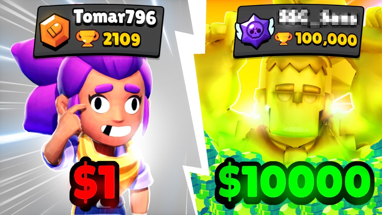 $1 VS $10,000 BRAWL STARS ACCOUNT