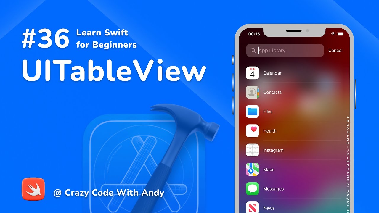 36. UITableView in Swift - Learn Swift For Beginners