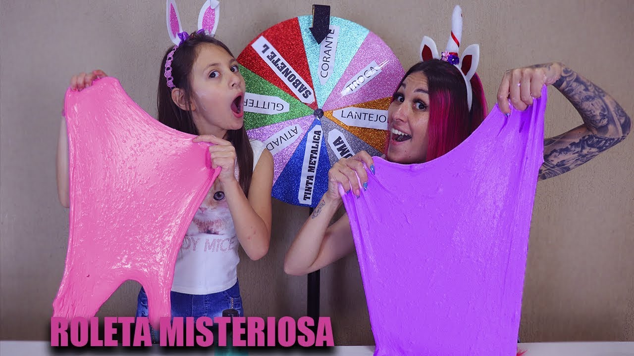 DESAFIO DA ROLETA MISTERIOSA DE SLIME c/ MALOUCOS ( MYSTERY WHEEL OF SLIME )