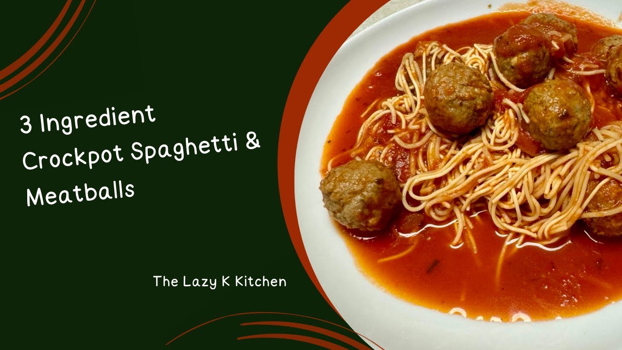 3 Ingredient Crockpot Spaghetti and Meatballs