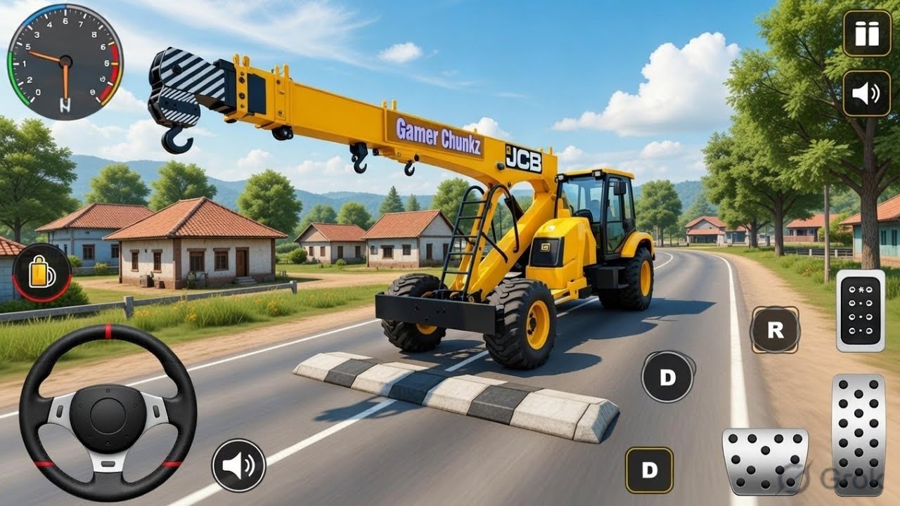 JCB Crane Driving Extreme Speed Breaker Map 😱 BUSSID | Indian Traffic Mod 