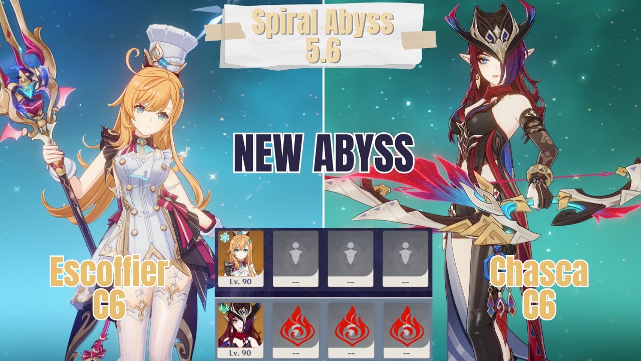 C6 Escoffier & C6 Chasca Solo Triple Pyro New Spiral Abyss 5.6