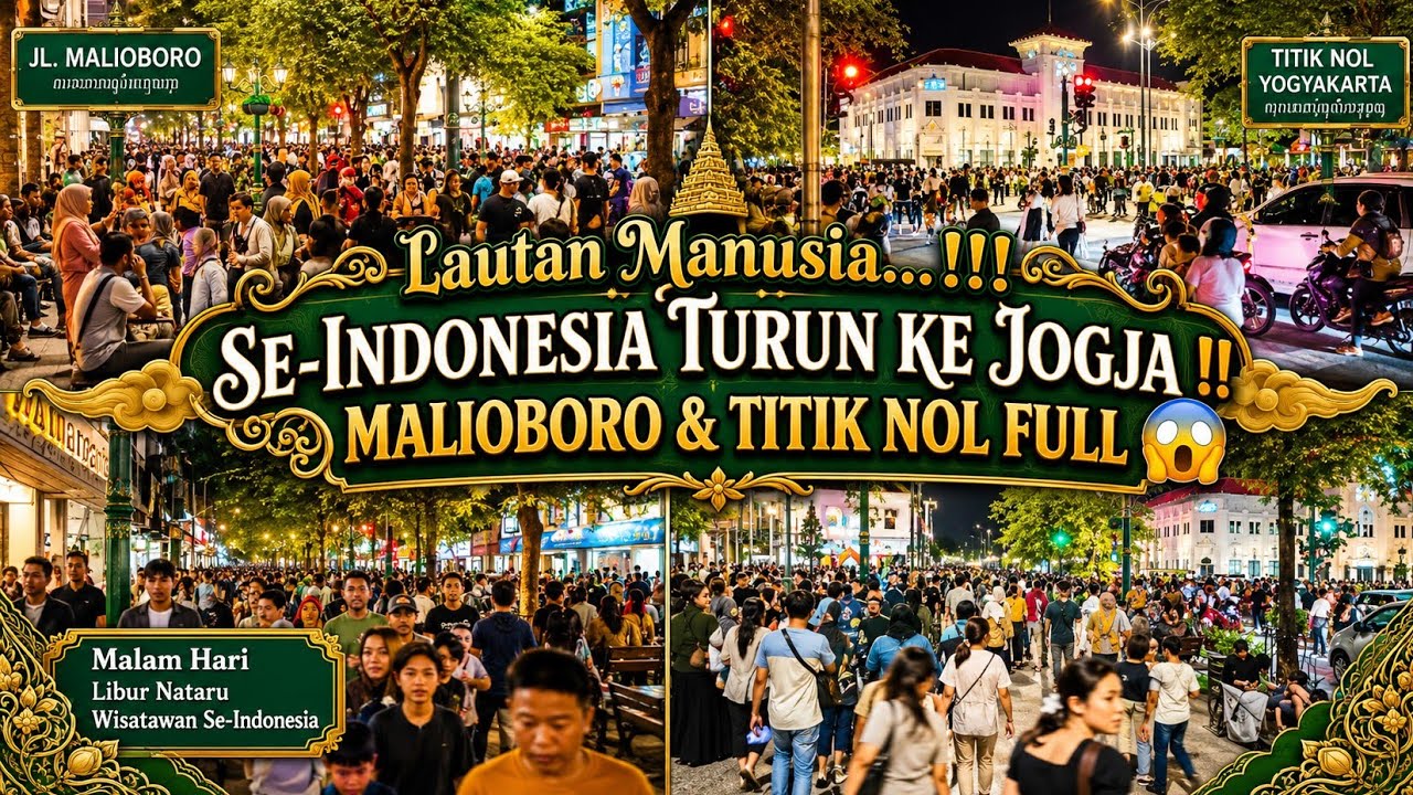 VIRAL !!MALIOBORO MALAM HARI BERUBAH JADI LAUTAN MANUSIA | Jogja Diserbu Wisatawan!#malioboro