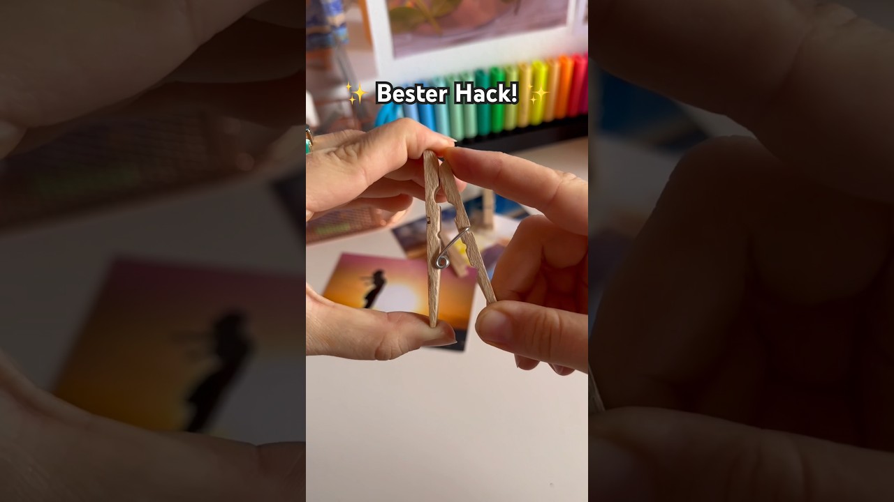 So einfach! DIY Bilderhalter aus 1 W&auml;scheklammer 😃 #hack #zimmerdeko