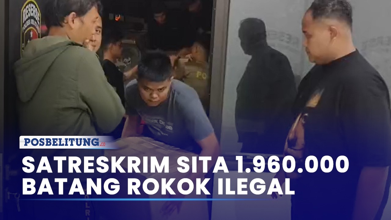 Satreskrim Belitung dan Bea Cukai Tanjungpandan Sita 1.960.000 Batang Rokok Ilegal