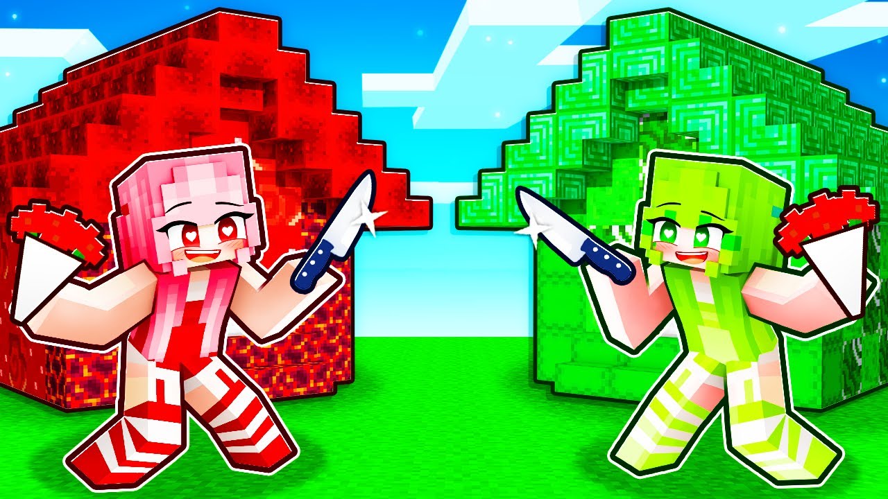 CRAZY FANGIRL vs CRAZY FANGIRL Build Challenge in Minecraft!