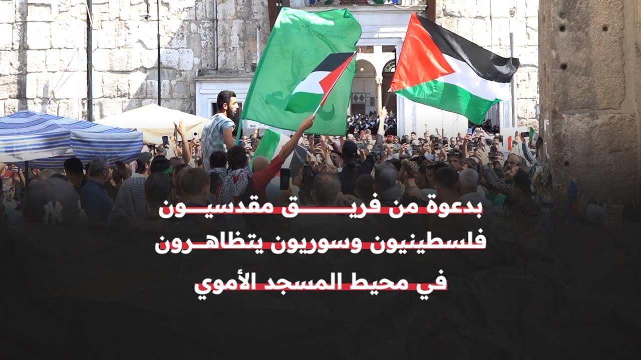 مسيرة من أجل غزة وسوريا في محيط المسجد الأموي بدمشق