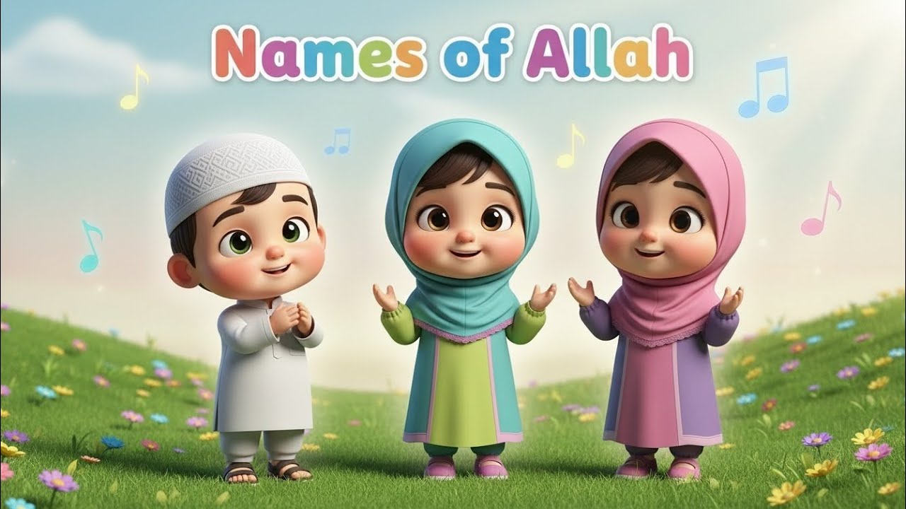 Beautiful Islamic Nasheed | Names of Allah Rhymes for Kids | Kidzora World t English