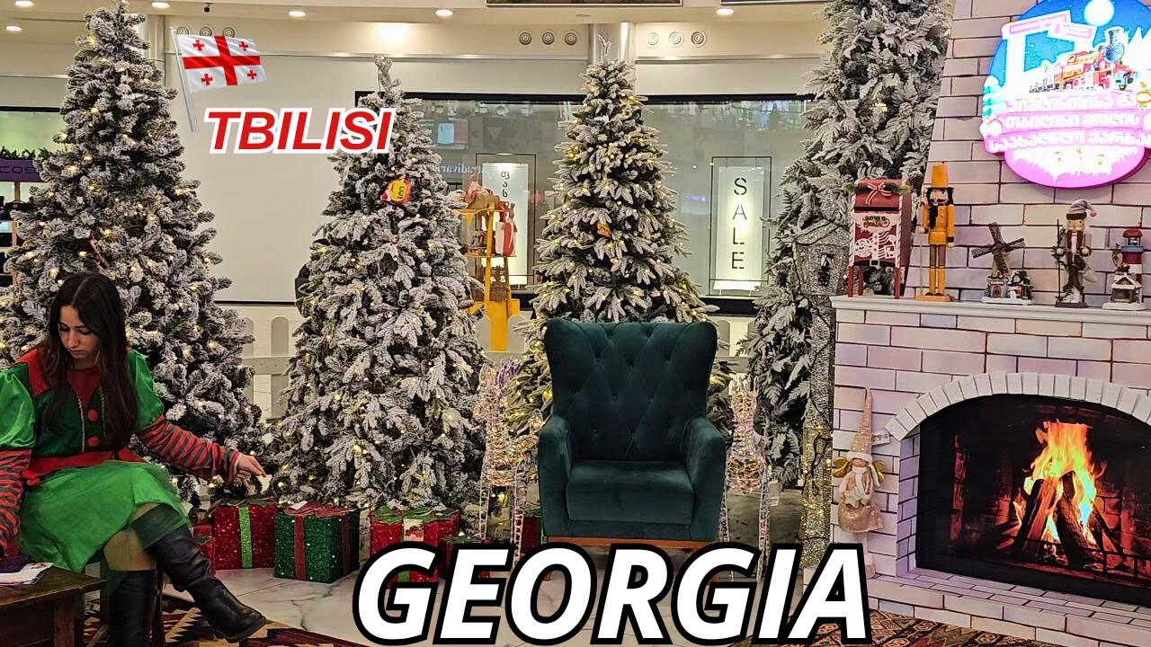 Tbilisi.Georgia.Is This Georgia's Most Decorated Mall? Christmas Walking through  in Tbilisi