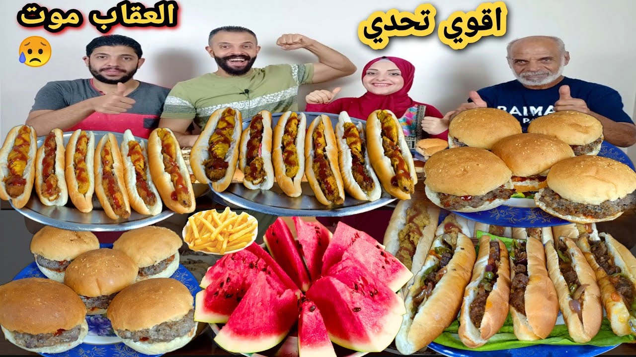 تحدي الوحوش سفره سندوتشات🍔🌭اللي تقدر تاكله حماسي💥 مصطفي شلوحنا🤩