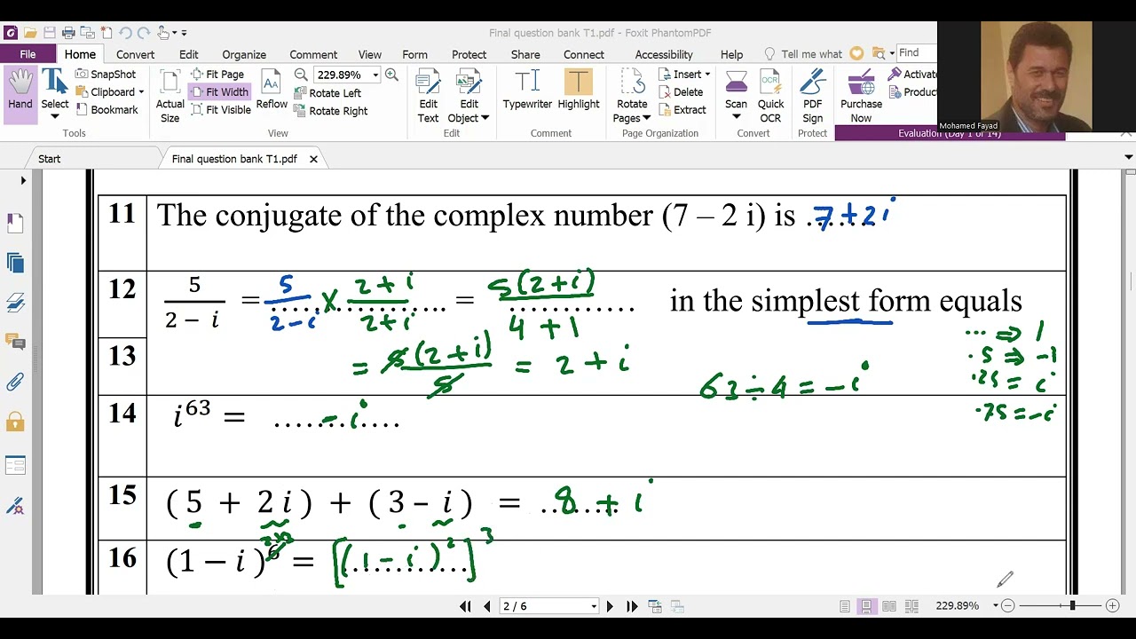 Equation and complex numbers . First secondary Applied Technology