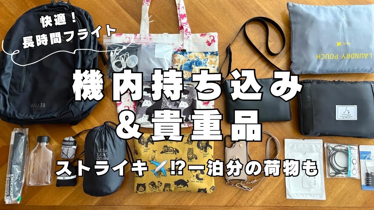 【旅行準備】機内持ち込み/貴重品バッグ/防犯対策/ストライキに備えた荷物