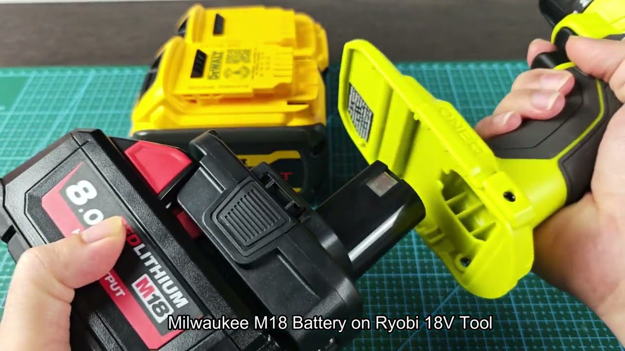 Dewalt/Milwaukee to Ryobi Battery Adapter (One Adapter Two Battery Types)