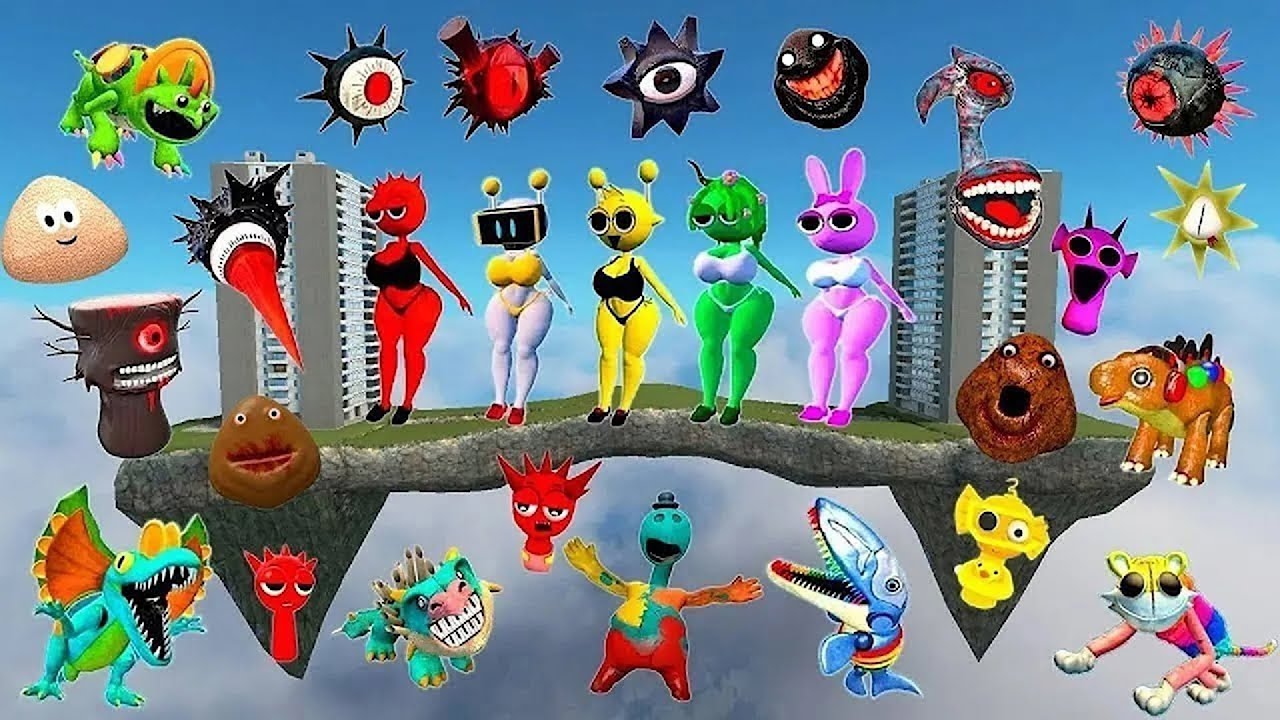 SPARTAN KICKING INCREDIBOX MISS SPRUNKI MR SUN FUN COMPUTER POPPY PLAYTIME 4 in Gmod !