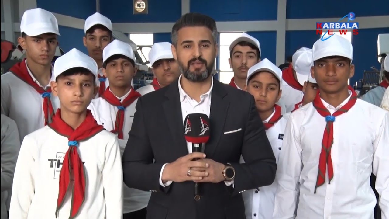 وفدُ المخيمِ الكشفيّ لأبناءِ الشهداءِ في النجفِ الأشرف يزورُ دار الوارث للطباعة والنشر.