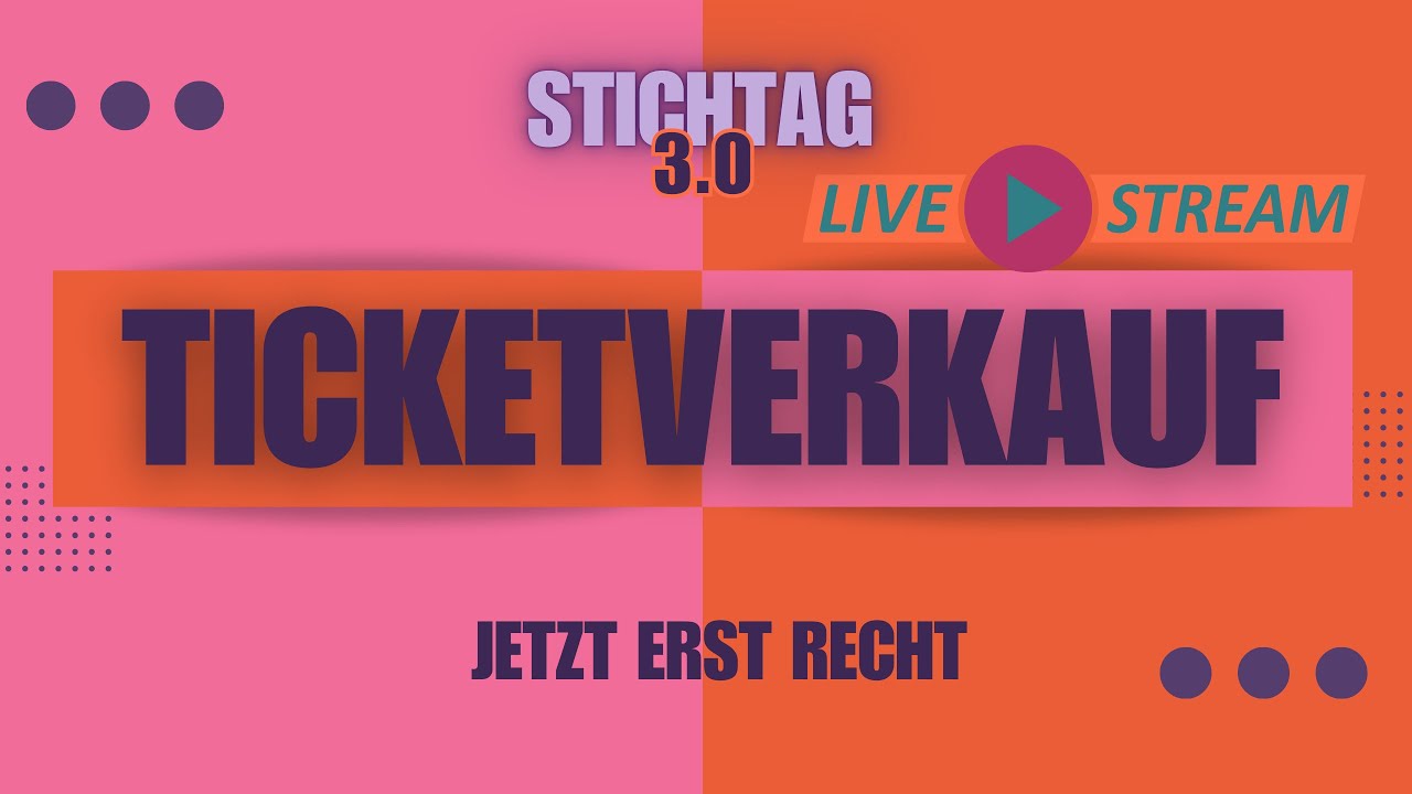 🚨 DER TICKETVERKAUF STARTET 💥 Stichtag 3.0 - Jetzt erst recht