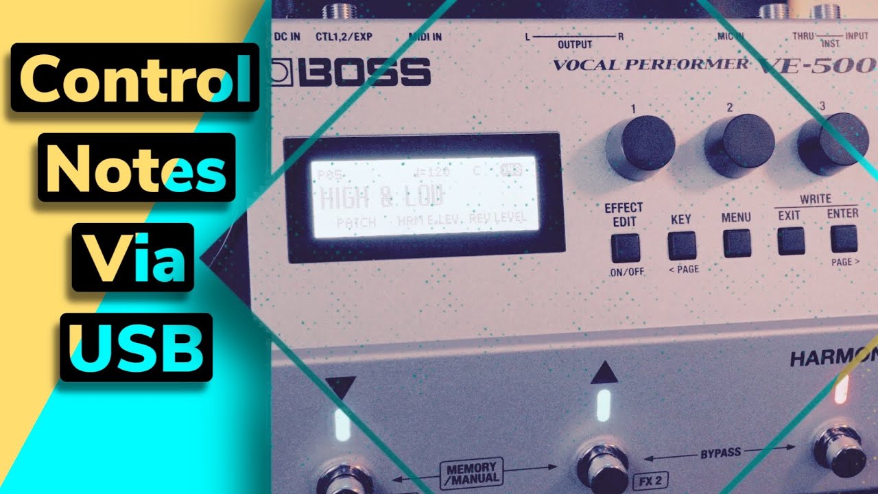 How Control Vocoder/Harmony Via Midi Boss VE-500 (USB/PC/Mac/DAW)