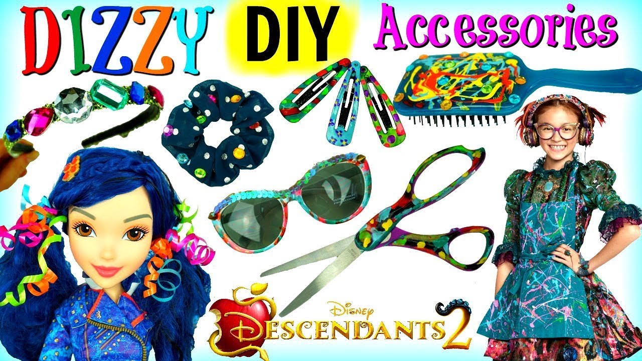 Disney DESCENDANTS 2 DIZZY Inspired DIY Accessories: Glasses Brush Hair Clips