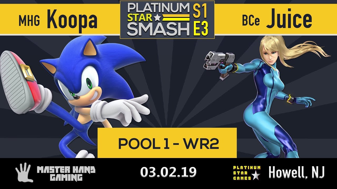 Platinum Star Smash S1:E3 - MHG | Koopa (Sonic) vs BCe | Juice (ZSS) - Pool 1 WR2