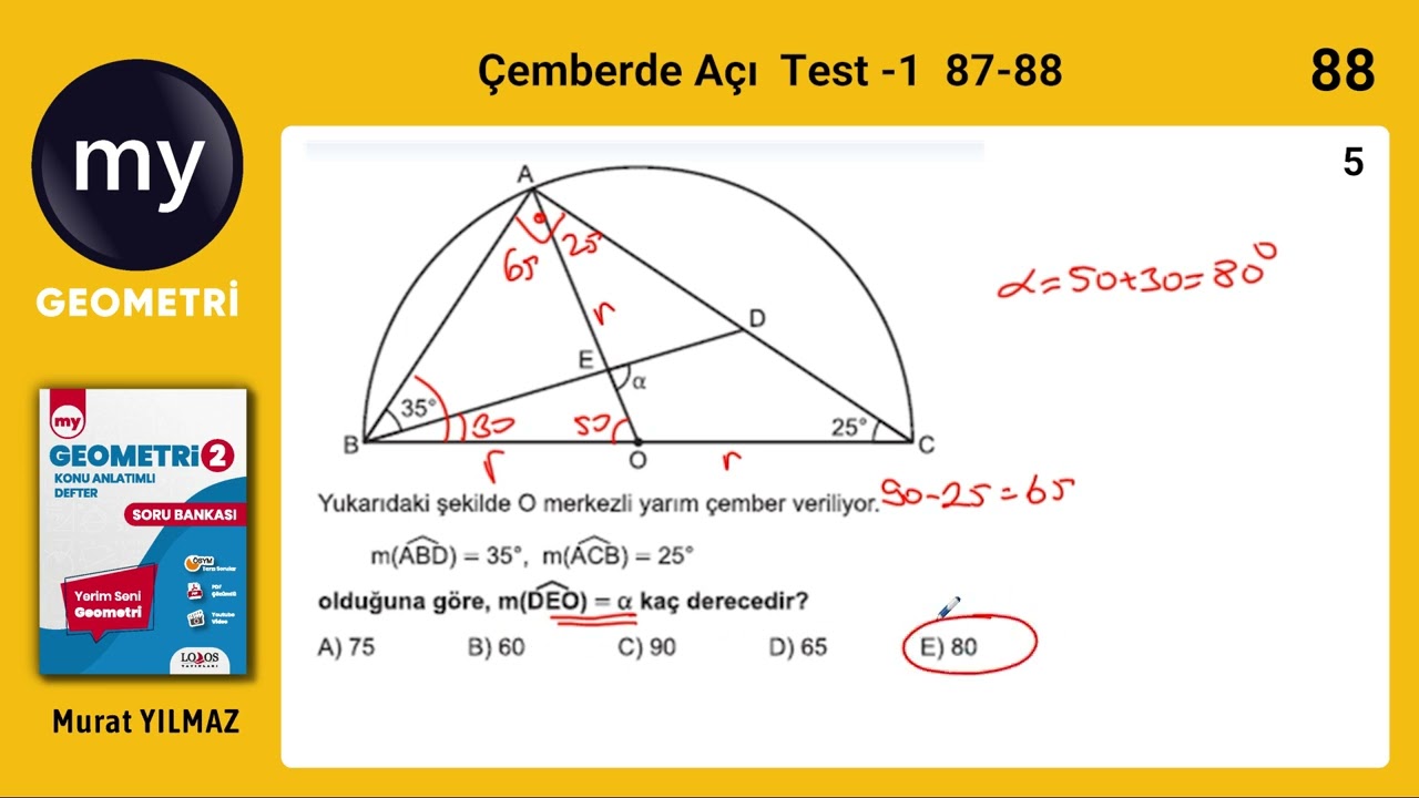 Çemberde Açı Test 1