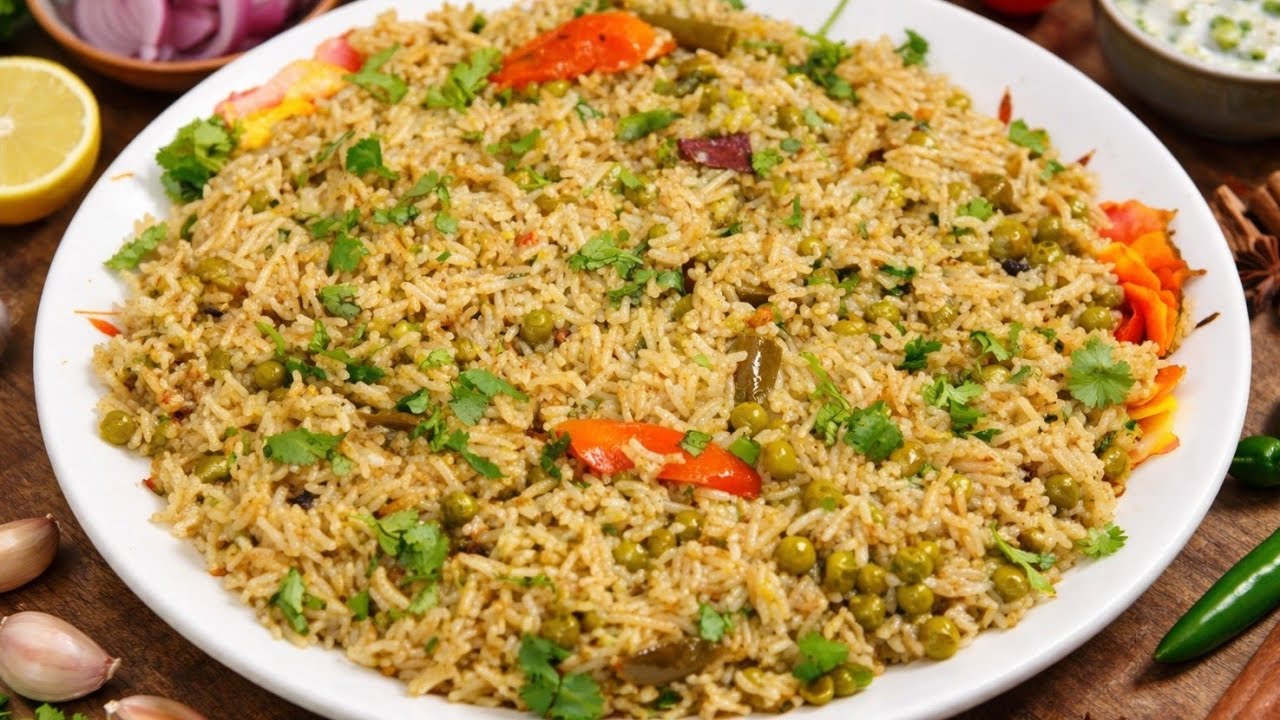 खुशबूदार मटर पुलाव रेसिपी | matar pulao recipe | veg pulao