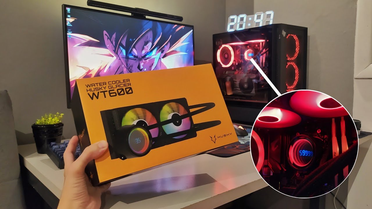 ❄️WATER COOLER HUSKY GLACIER 240mm | Unboxing + instalação e testes 😄