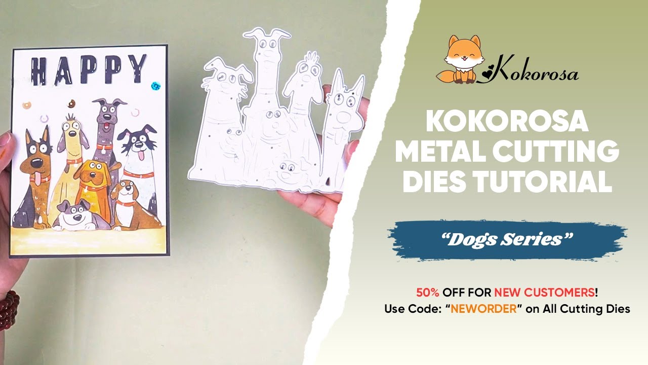 Kokorosa Metal Cutting Dies Tutorial | DIY Cards | Dogs Series