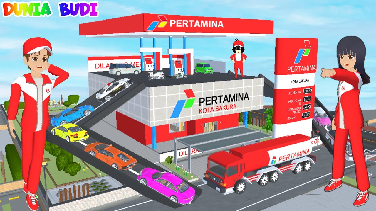 Yuta Mio Jadi Petugas Pom Bensin Buat Markas Pom Bensin Bertingkat Baby Celine Supir Mobil Pertamina