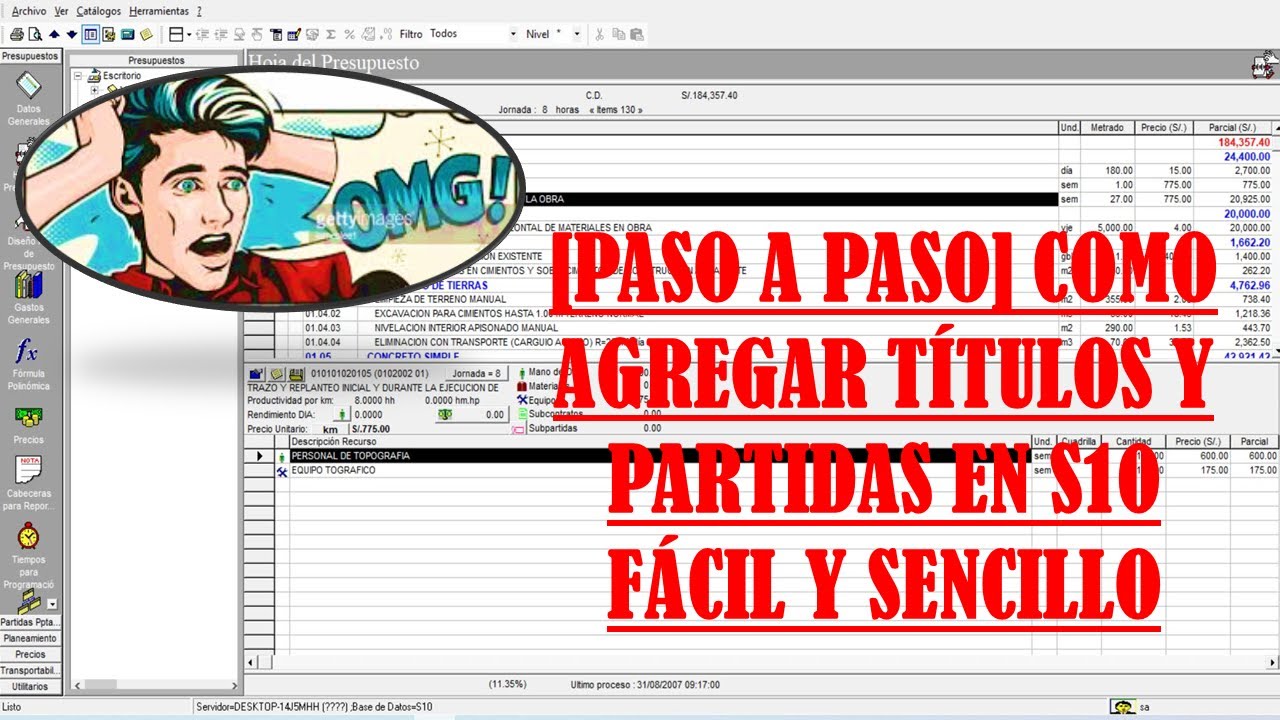 [PASO A PASO] Como agregar TITULOS y PARTIDAS en S10 fácil y sencillo