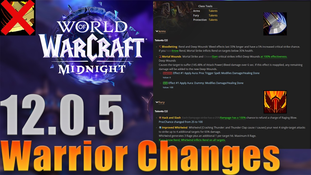 12.0.5 Warrior changes - Who asked for these?